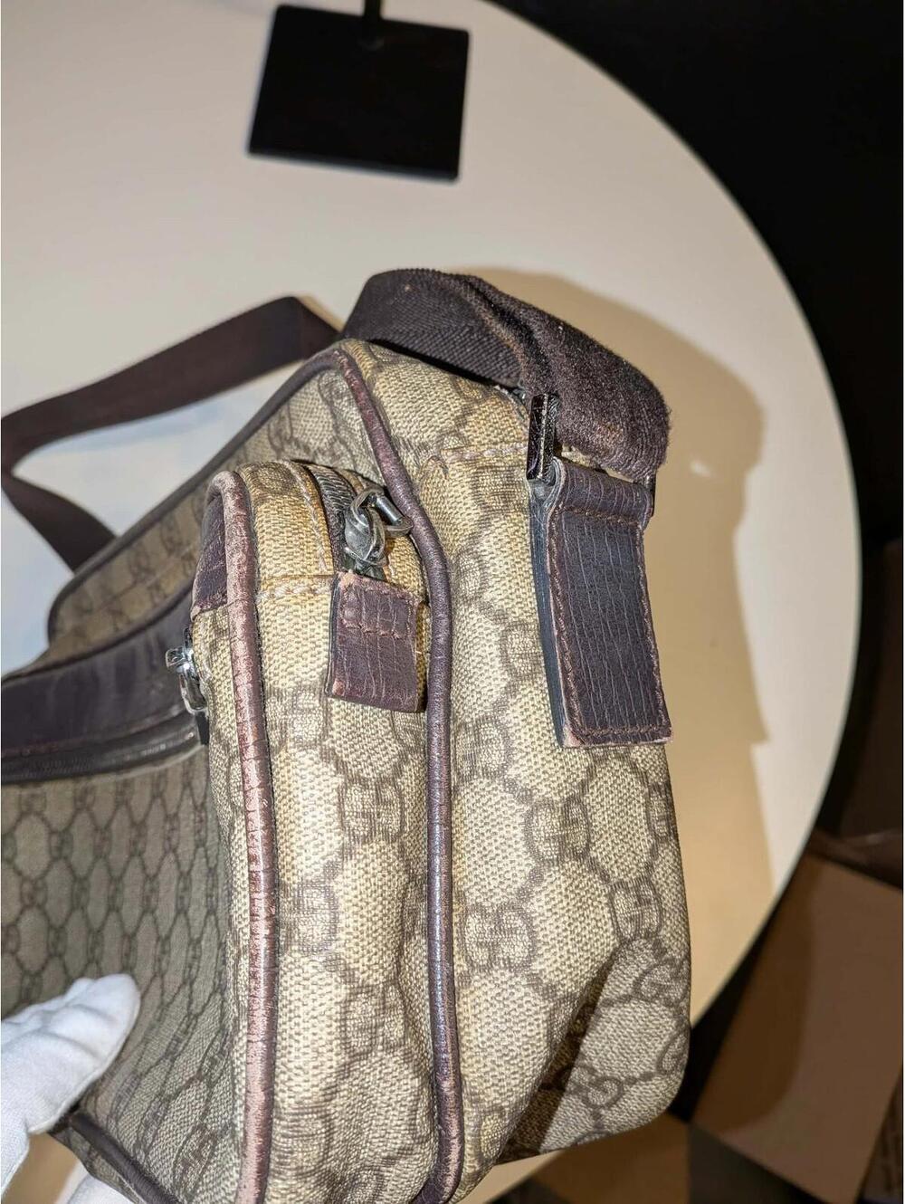 Usa Seller! Authentic! Gucci GG Supreme Canvas Shoulder Bag Brown Medium Women - Picture 3 of 9